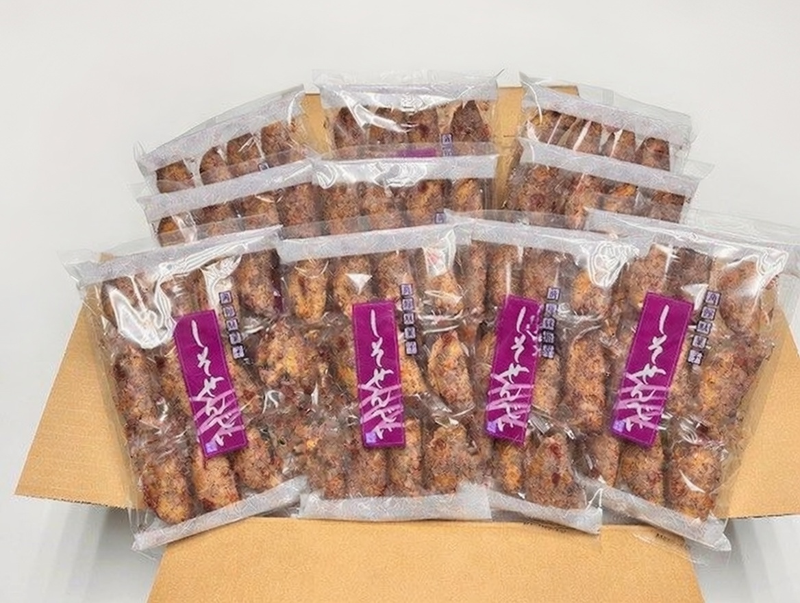 【まとめ買い商品】しそせんべい　12枚　10袋入り